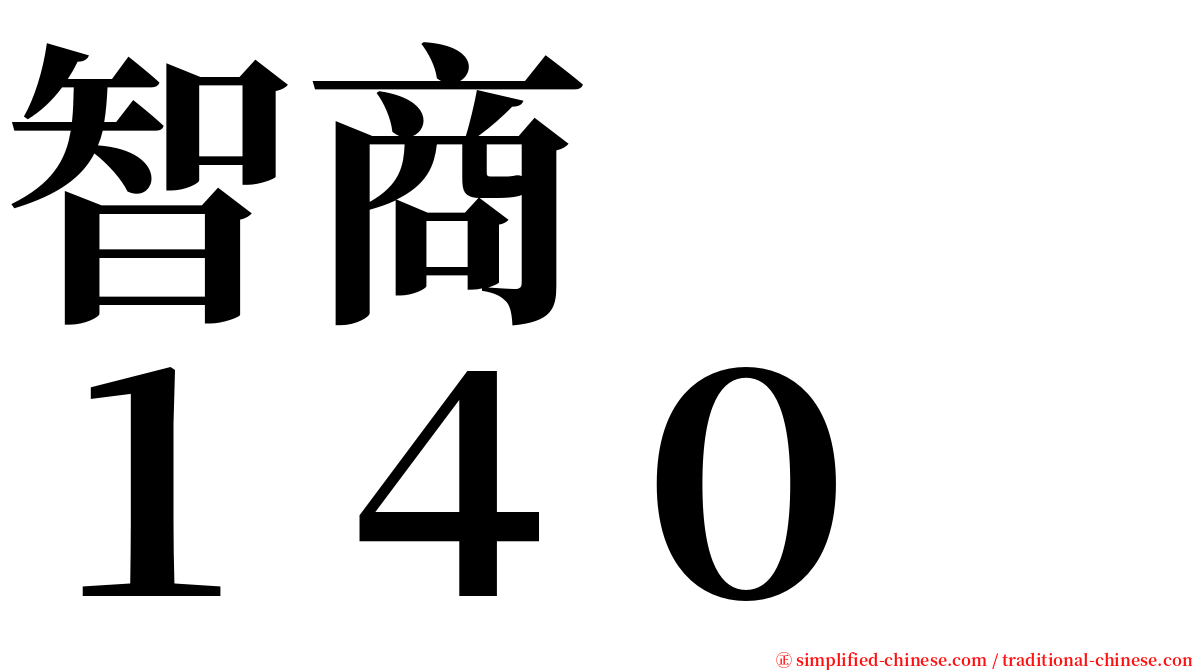 智商　　１４０ serif font